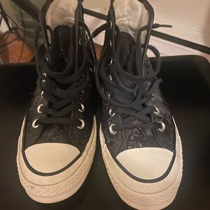Classic Black and White High-Top Sneakers